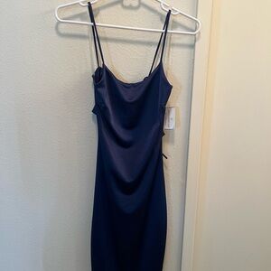 Elegant Navy Blue Slip Dress